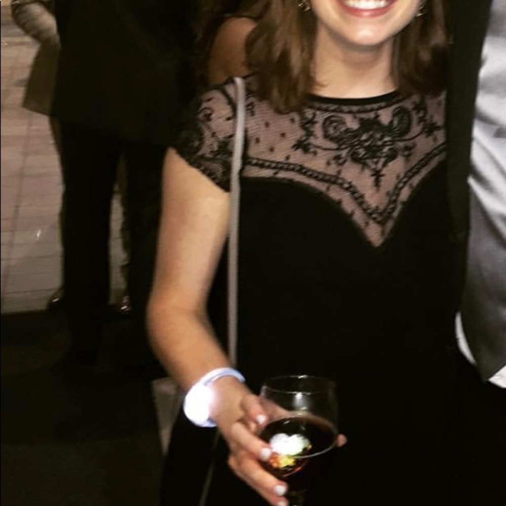 Lace top little black dress